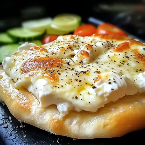 Heißer Schafskäse in Fladenbrot